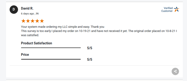 shopperapproved IncFile testimonial positive 2