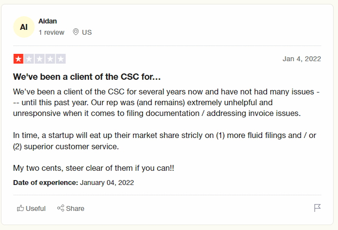 csc trustpilot review 2